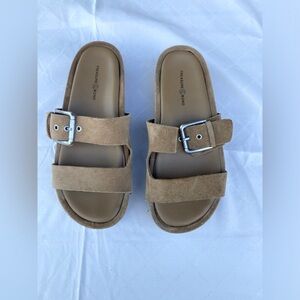 Treasure & Bond platform suede sandal size 8